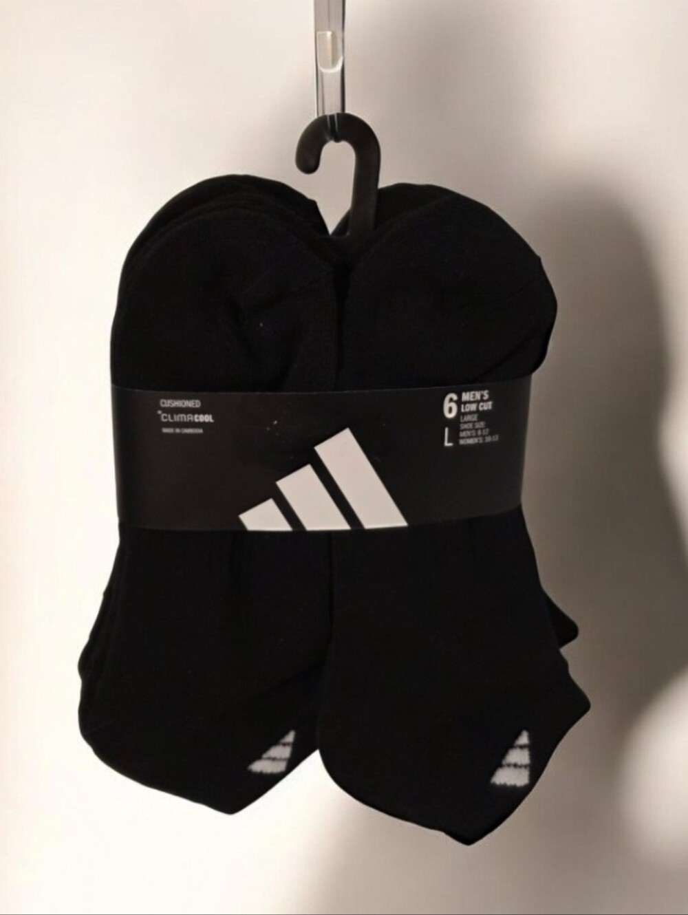 adidas Men's Low-Cut Athletic Socks in Black - 6 Pack